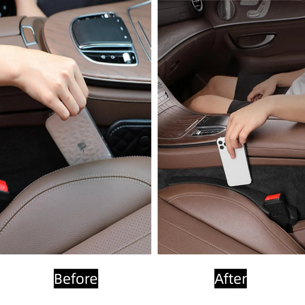 Car Seat Gap Filler Black PU Leather Interior Kits Easy Installation Leak-proof Plug Armrest Box Anti-drop Storage